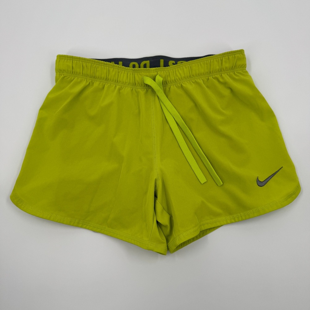 Nike Dri-FIT Lined Running‎ Shorts Lime Green Just Do It Waistband 404898-397 XS